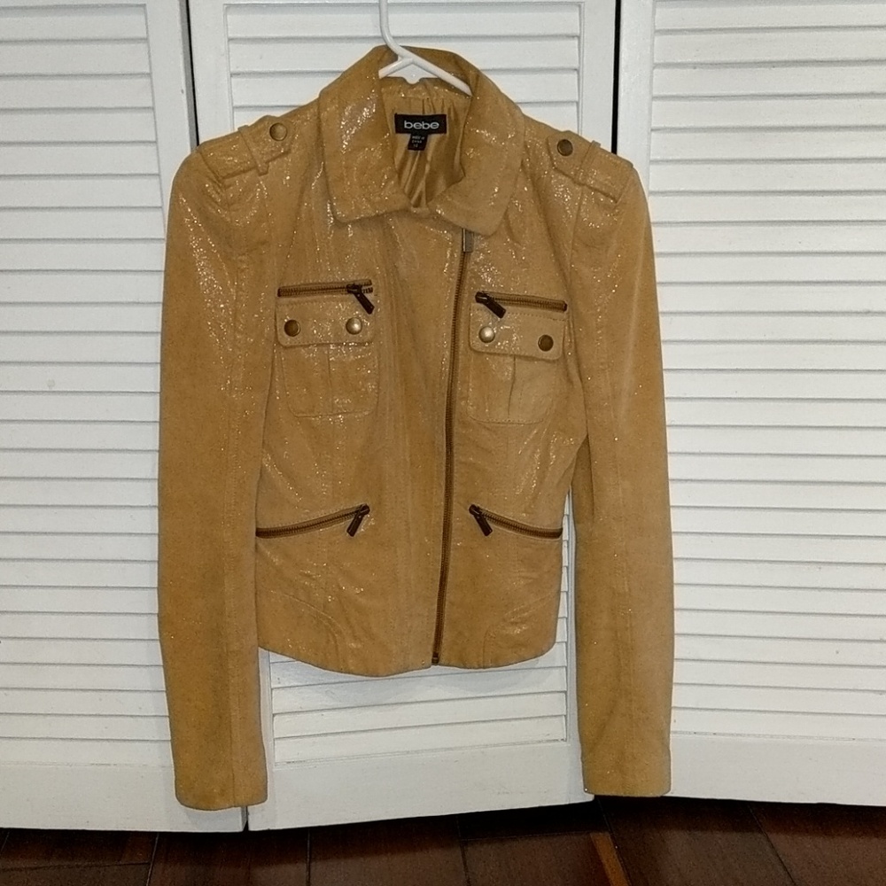 Bebe shiny leather jacket